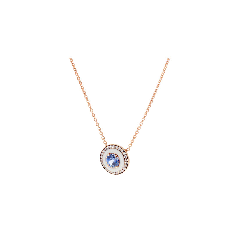 Selim Mouzannar Mina Pendentif IvoireSaphir Bleu - Diamants