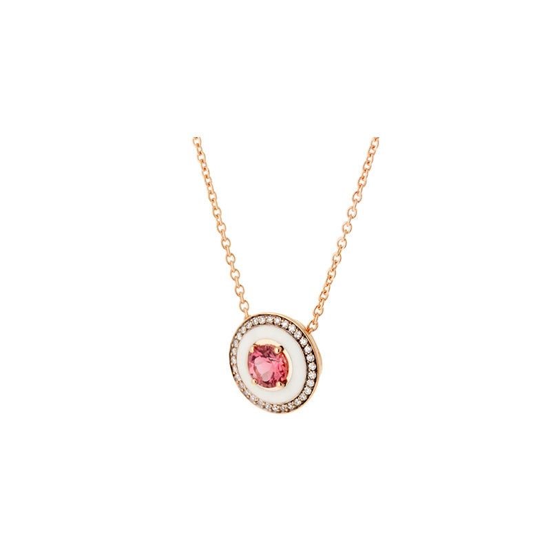 Selim Mouzannar Mina Pendentif IvoireTourmaline Rose - Diamants