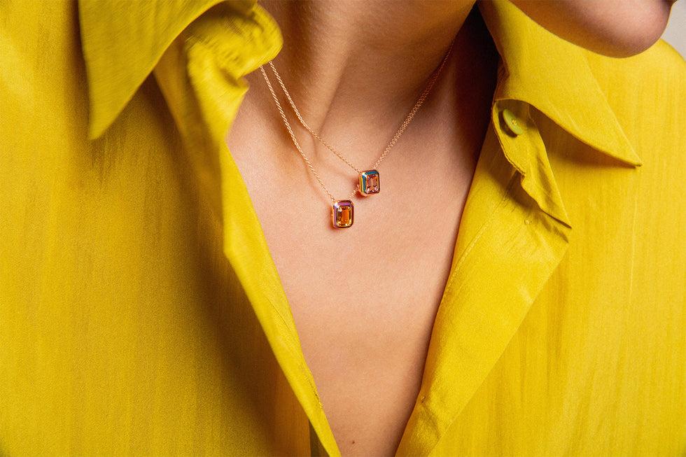 Selim Mouzannar Mina Pendentif PétroleTourmaline Rose