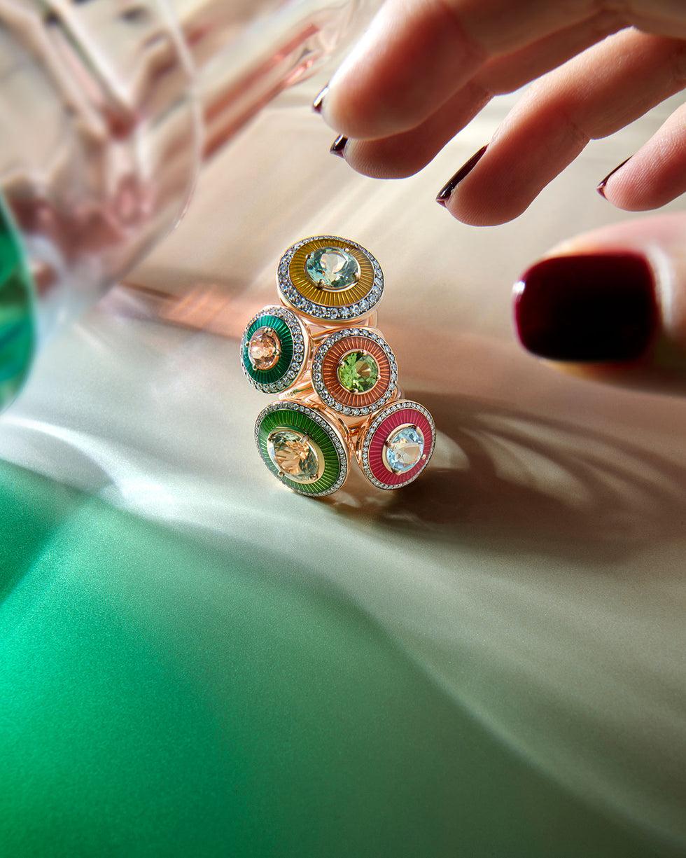 Selim Mouzannar Mina Vivaneau Rouge BagueAigue-Marine - Diamants