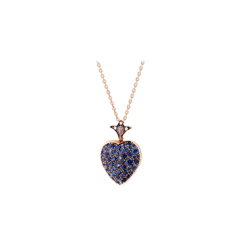 Selim Mouzannar Pendentif CoeurSaphirs Bleus - Diamants