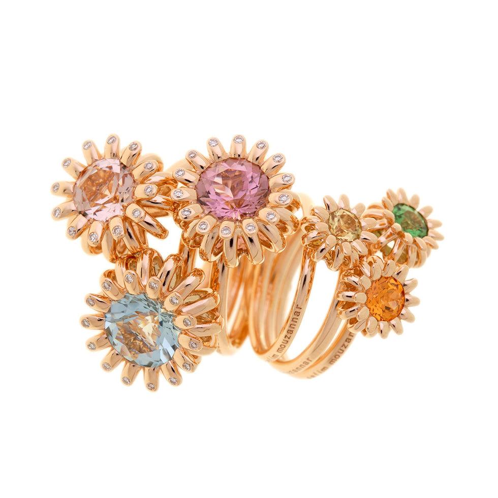 Selim Mouzannar Poppy BagueTourmaline Rose - Diamants