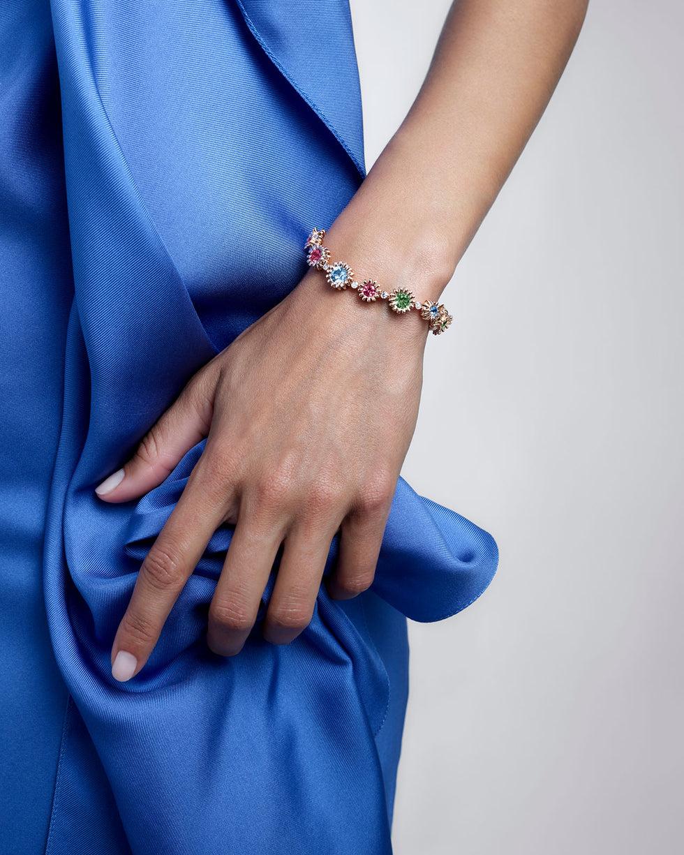 selim mouzannar Poppy BraceletAigue-Marines - Tourmalines - Peridots - Diamants