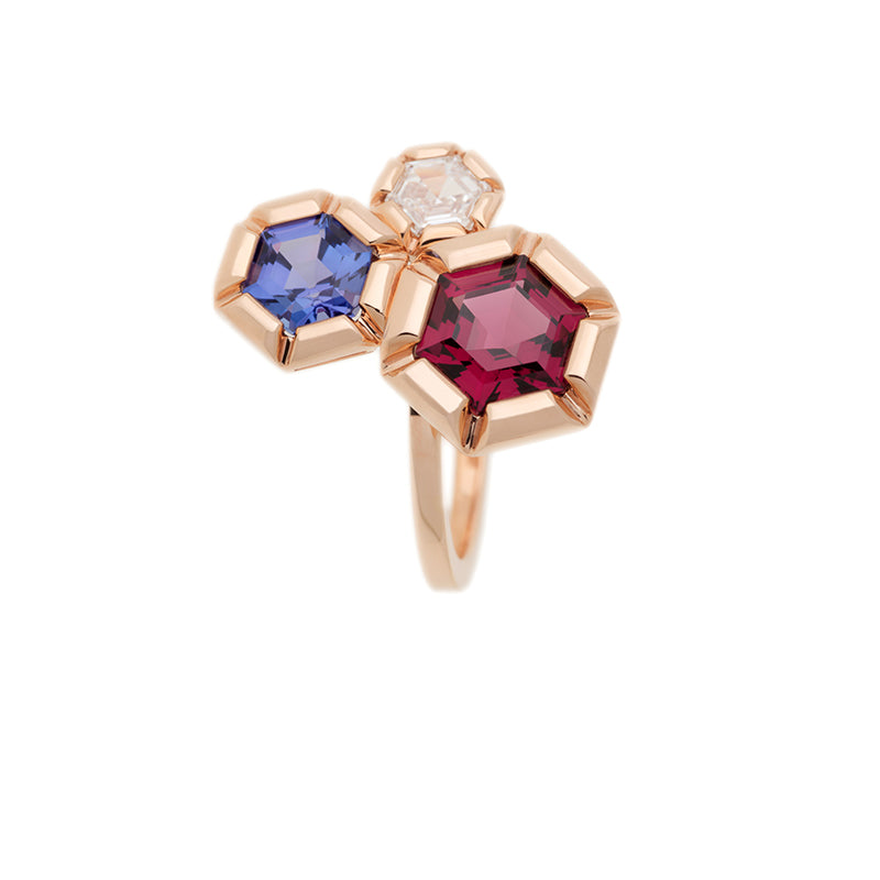 selim mouzannar Rose de France BagueRhodolite - Tanzanite - Diamant selim mouzannar Rose de France BagueRhodolite - Tanzanite - Diamant