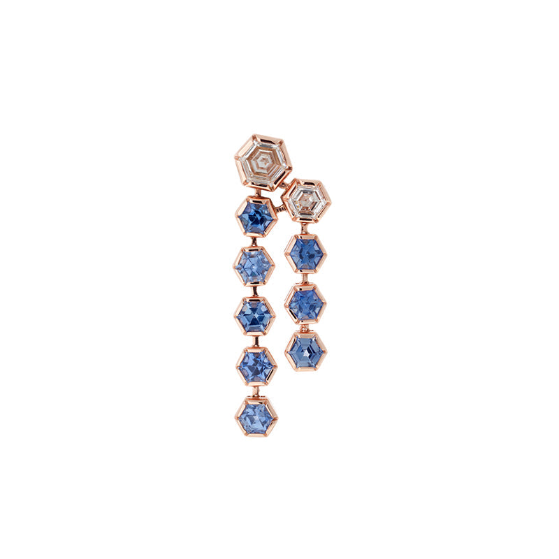 selim mouzannar Rose de France Boucle d'oreilleSaphirs Bleus - Diamants