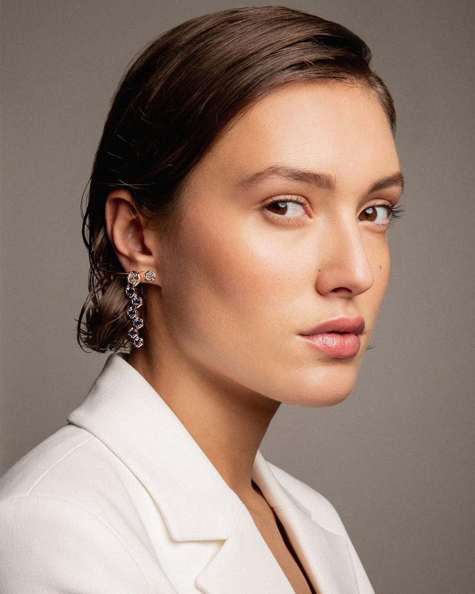 Selim Mouzannar Rose De France Boucles D'oreillesDiamants - Tanzanites