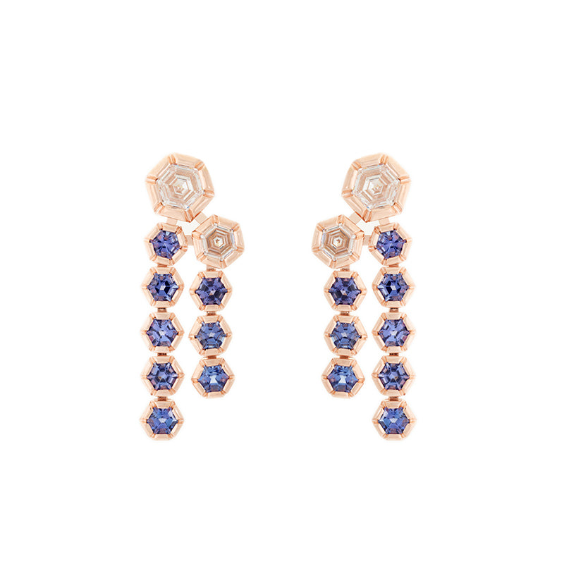selim mouzannar Rose de France Boucles d'oreillesDiamants - Tanzanites