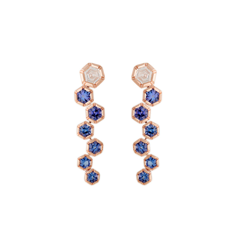 selim mouzannar Rose de France Boucles d'oreillesDiamants - Tanzanites