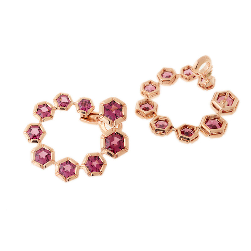 Selim Mouzannar Rose De France Boucles D'oreillesRhodolites