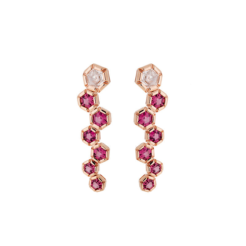 selim mouzannar Rose de France Boucles d'oreillesRhodolites - Diamants
