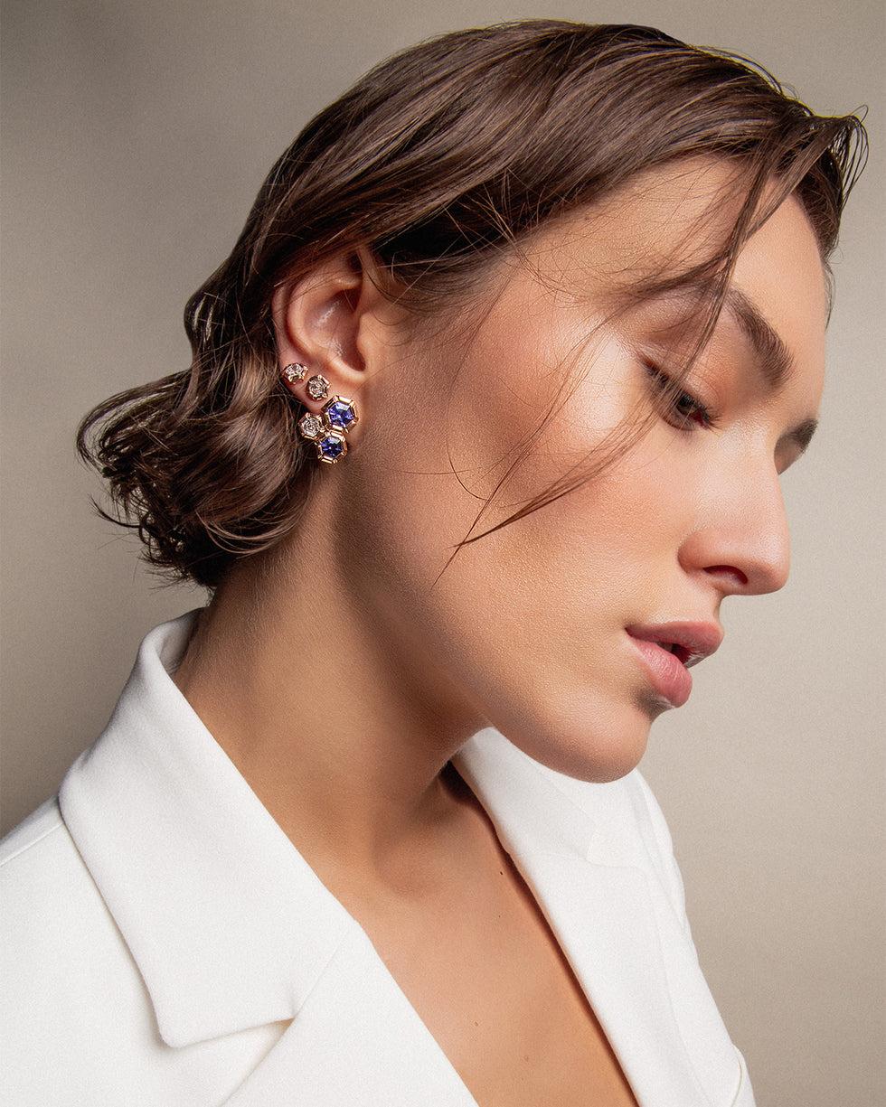 Selim Mouzannar Rose De France Boucles D'oreillesTanzanites - Diamants