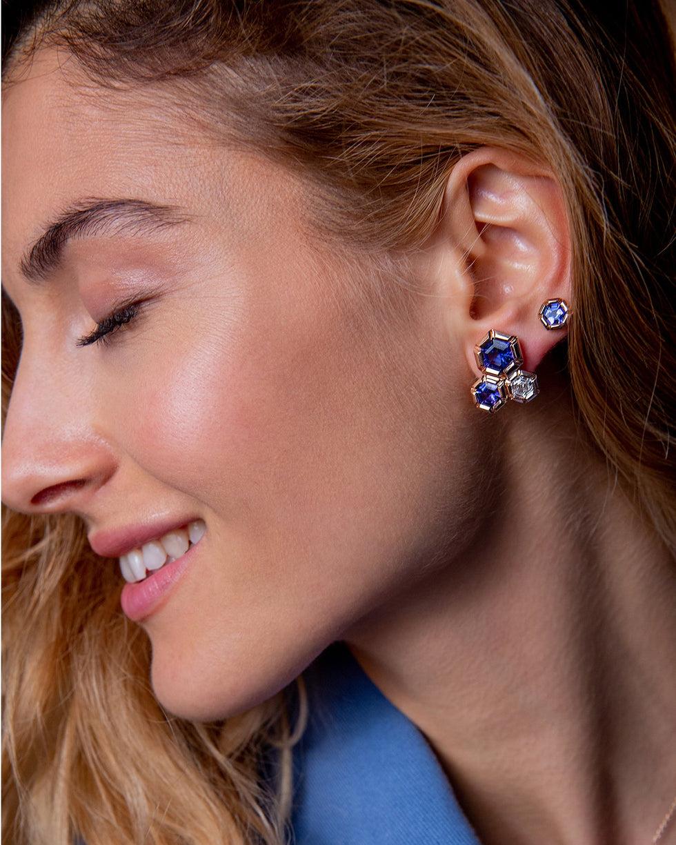 Selim Mouzannar Rose De France Boucles D'oreillesTanzanites - Diamants