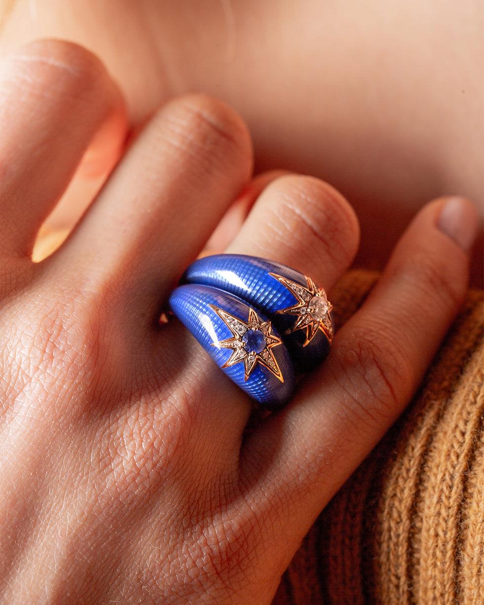 Selim Mouzannar Aïda Bague Bleu MarineDiamants