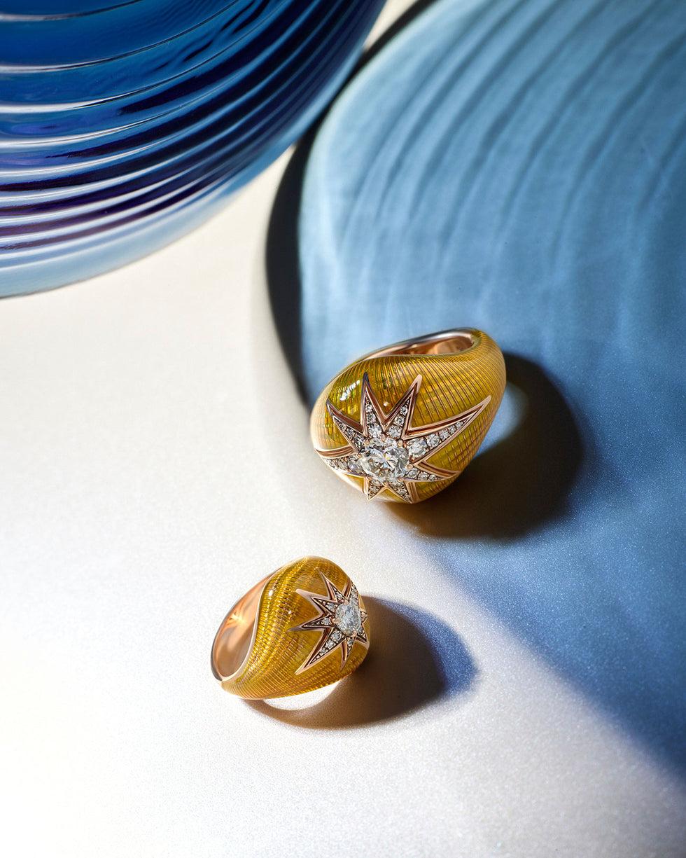 Selim Mouzannar Aïda Yellow Pinky RingDiamonds