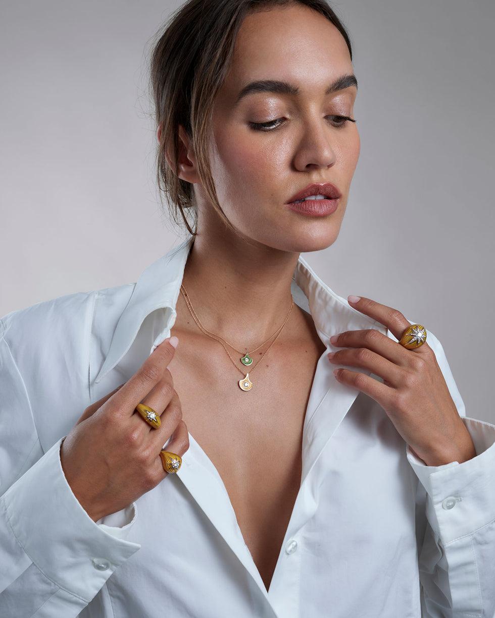 Selim Mouzannar Aïda Yellow Pinky RingDiamonds