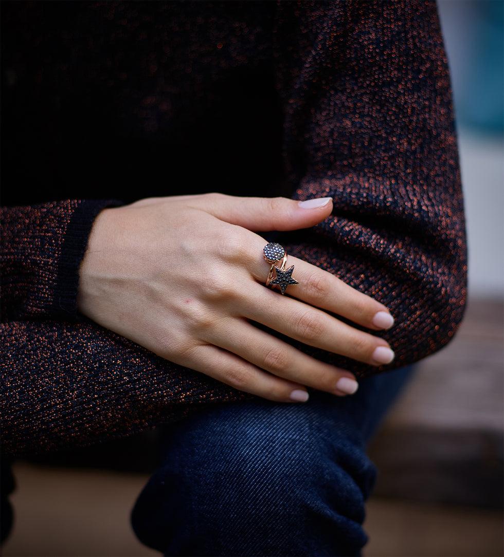 Selim Mouzannar Beirut Bague PavéDiamants Noirs