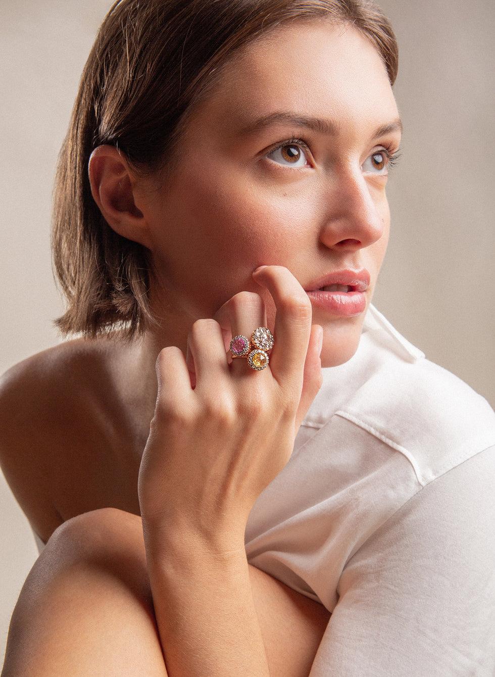 Selim Mouzannar Beirut BagueSaphir Rose - Diamants