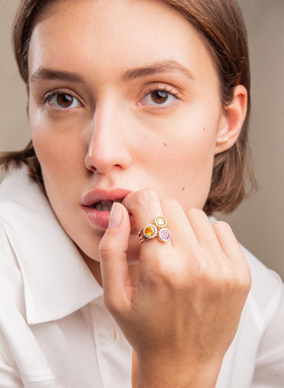 Selim Mouzannar Beirut BagueSaphir Rose - Diamants