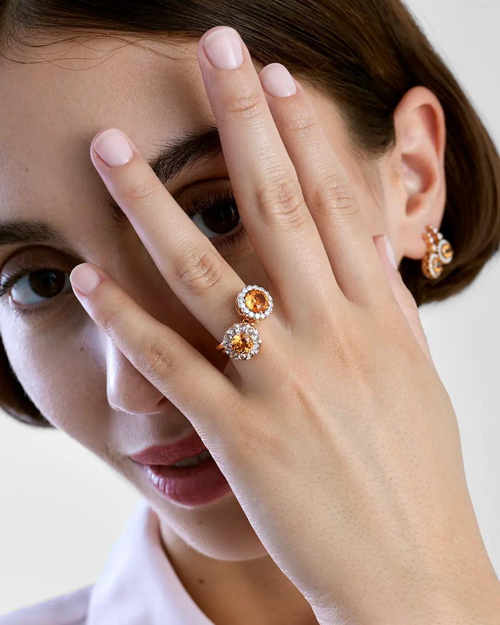 Selim Mouzannar Beirut BagueSpessartine - Diamants