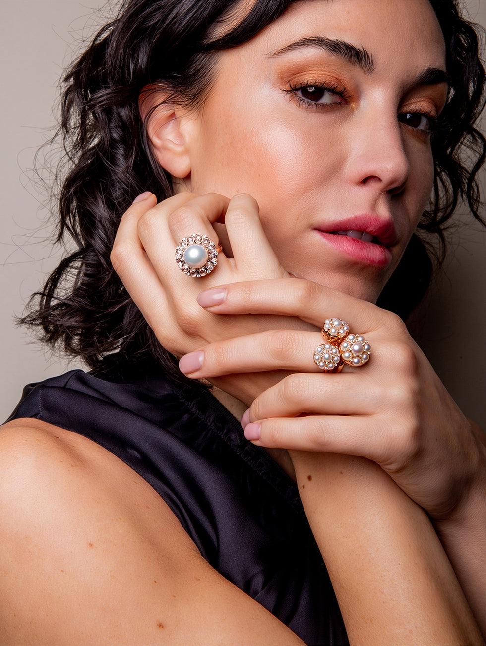 Selim Mouzannar Beirut Rosace BaguePerle - Diamants