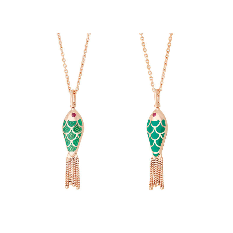 selim mouzannar Fish For Love Pendentif VertRubis