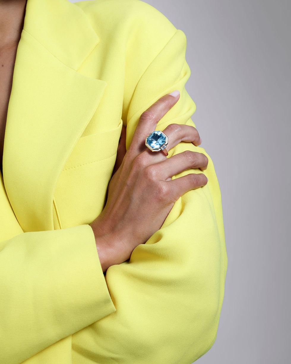 Selim Mouzannar Gemma Bague- Aigue-marine- Diamants