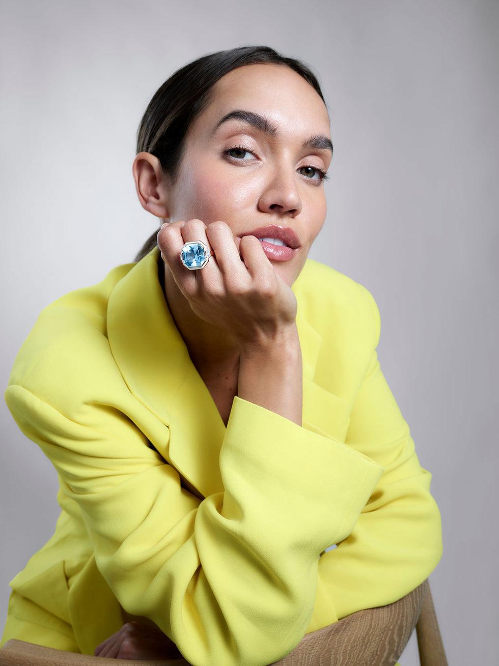 Selim Mouzannar Gemma Bague- Aigue-marine- Diamants