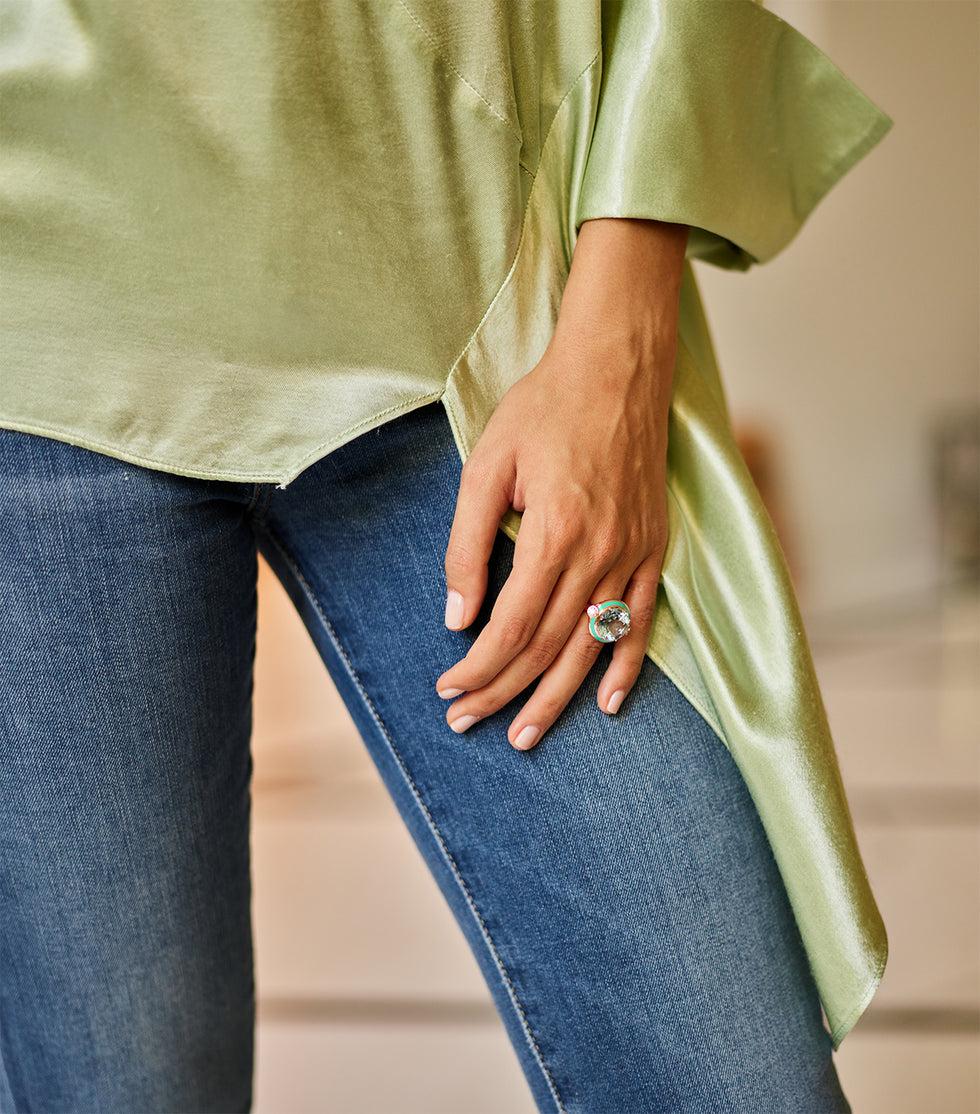 Selim Mouzannar Gemma BagueAigue-marine - Diamants