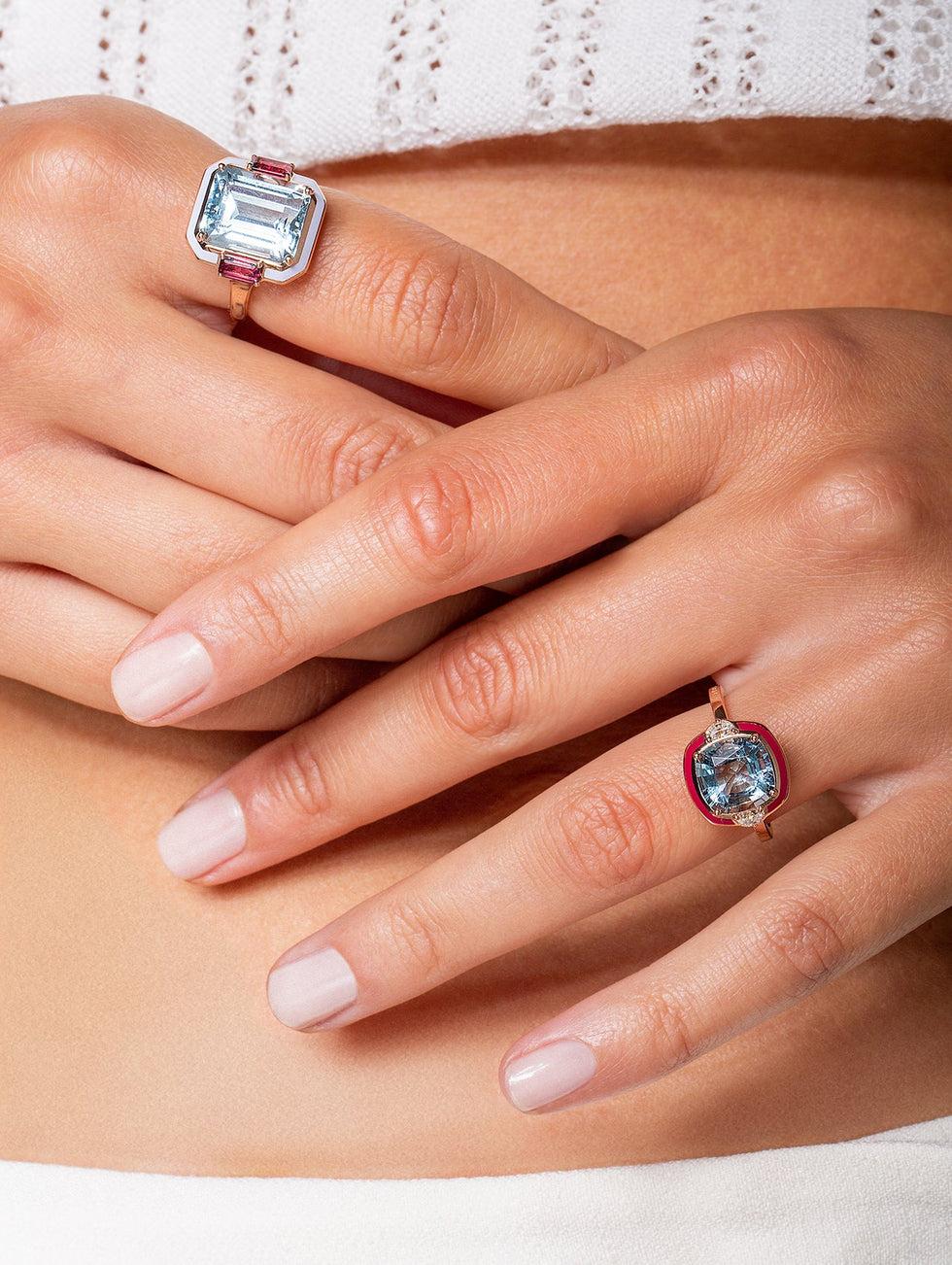 selim mouzannar Gemma BagueAigue-marine - Diamants