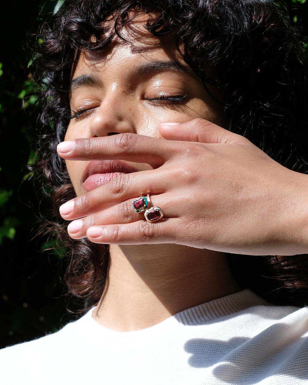 Selim Mouzannar Gemma BagueRhodolite - Diamants