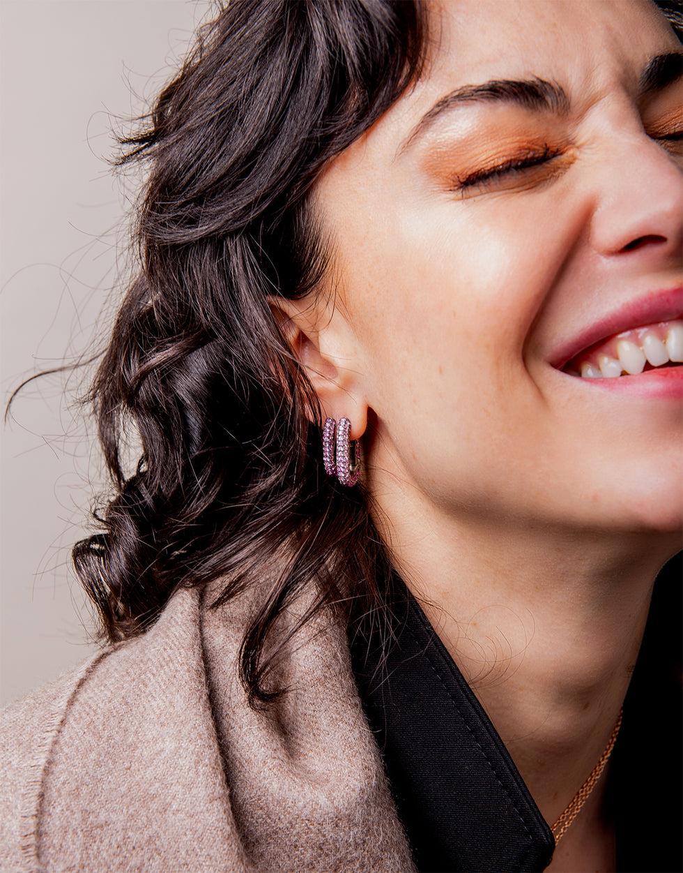 Selim Mouzannar Link Boucle D'oreilleSaphirs Roses