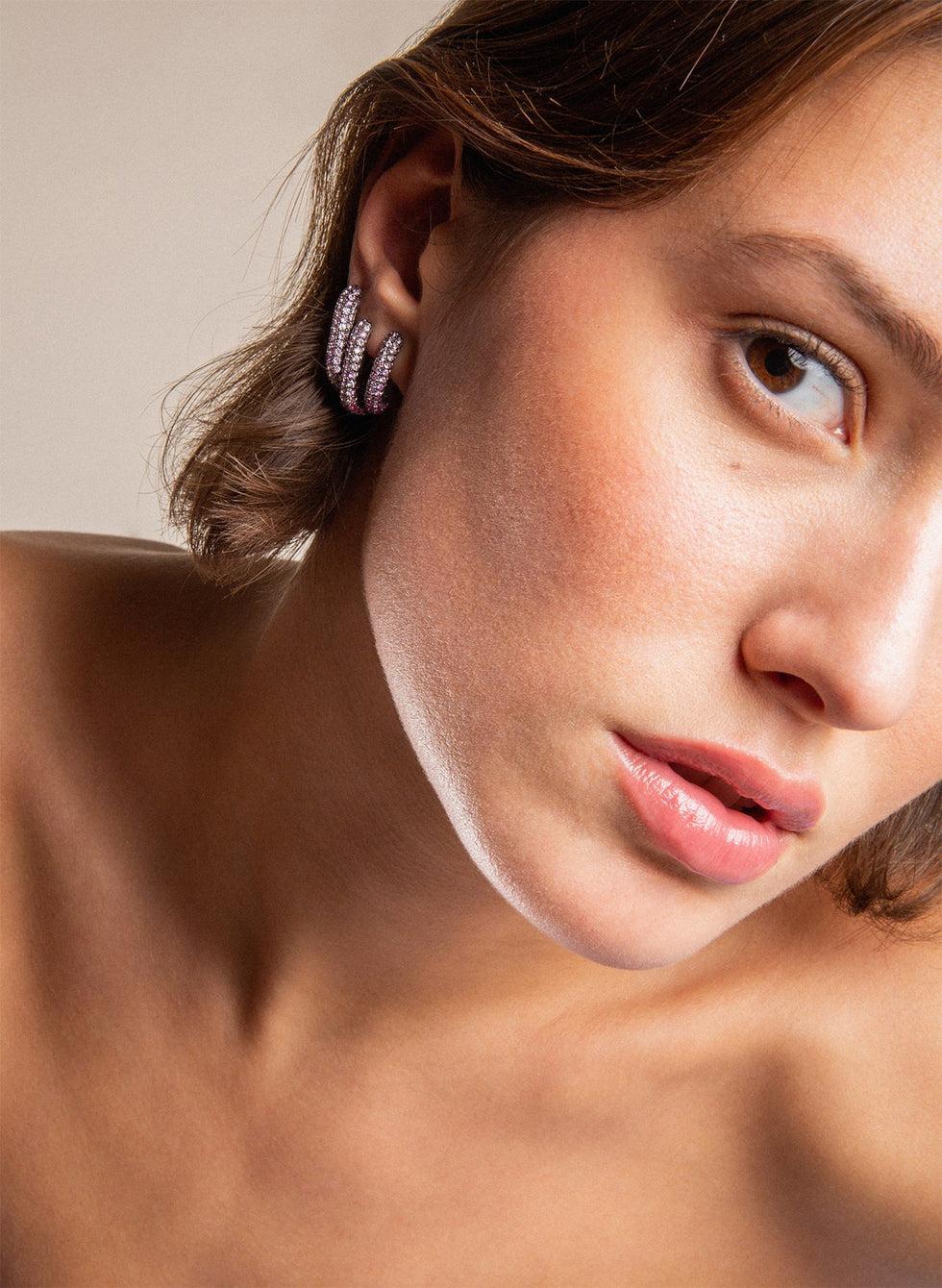 Selim Mouzannar Link Boucle D'oreilleSaphirs Roses