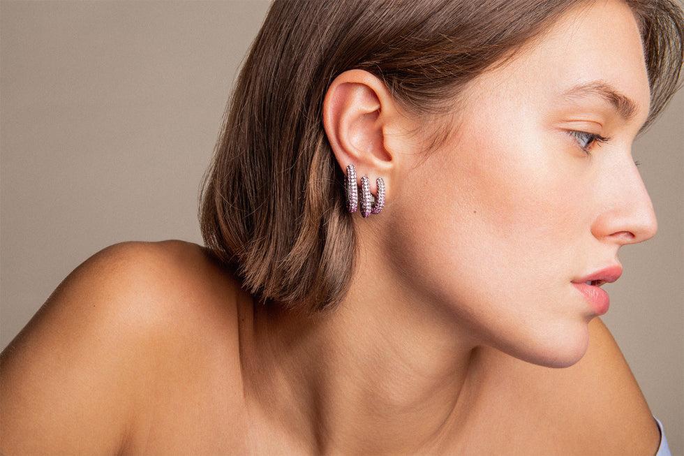 Selim Mouzannar Link Boucle D'oreilleSaphirs Roses