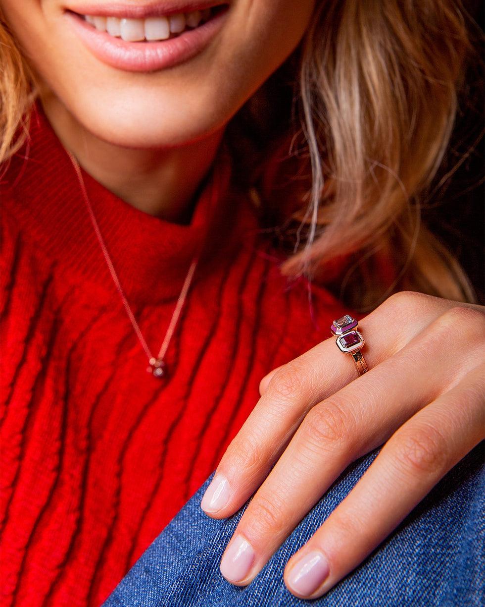 Selim Mouzannar Mina Bague FramboiseAigue-Marine