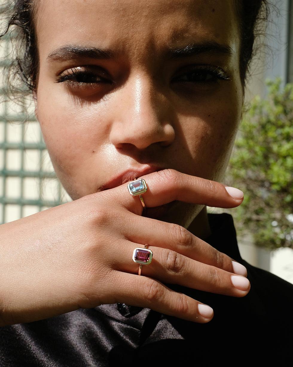 Selim Mouzannar Mina Bague Ivoireaigue-marine