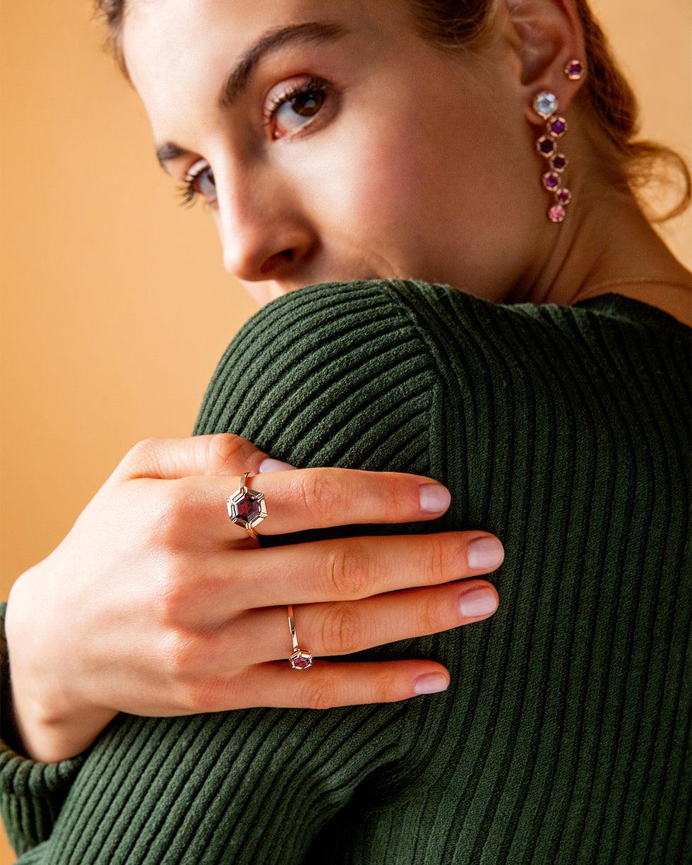 Selim Mouzannar Rose De France BagueRhodolite