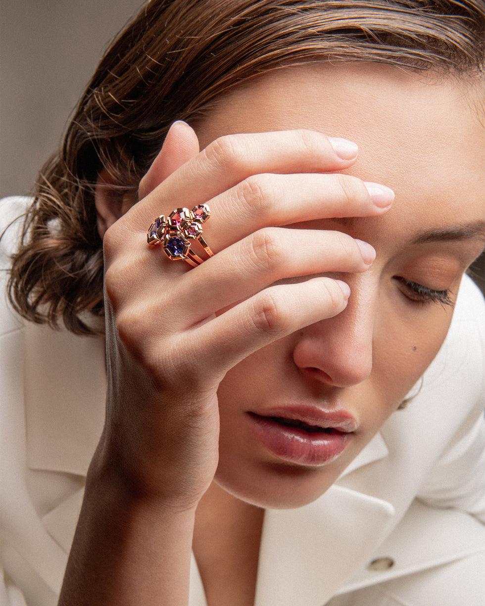 Selim Mouzannar Rose De France BagueRhodolites