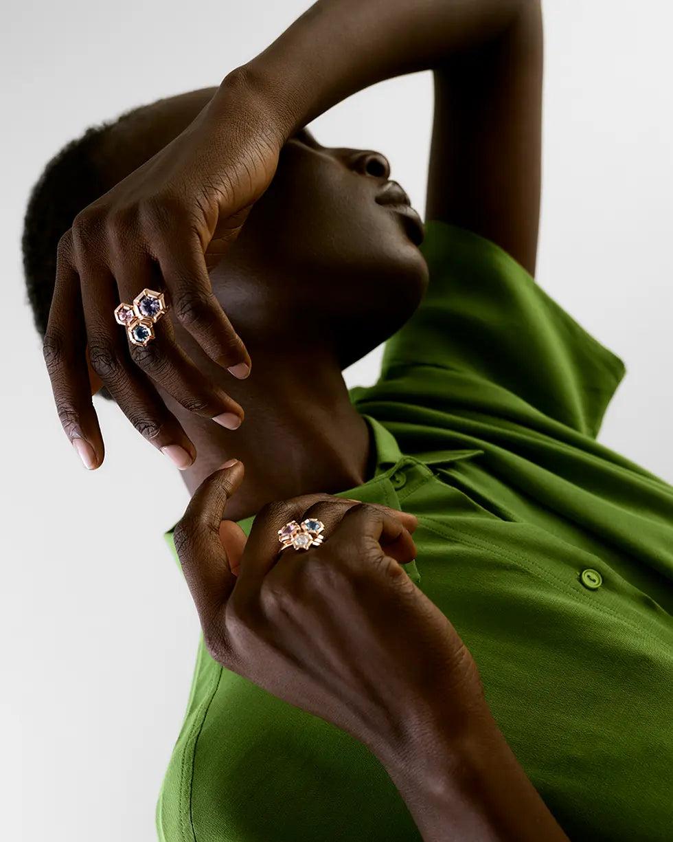 Selim Mouzannar Rose De France BagueSaphir Bleu