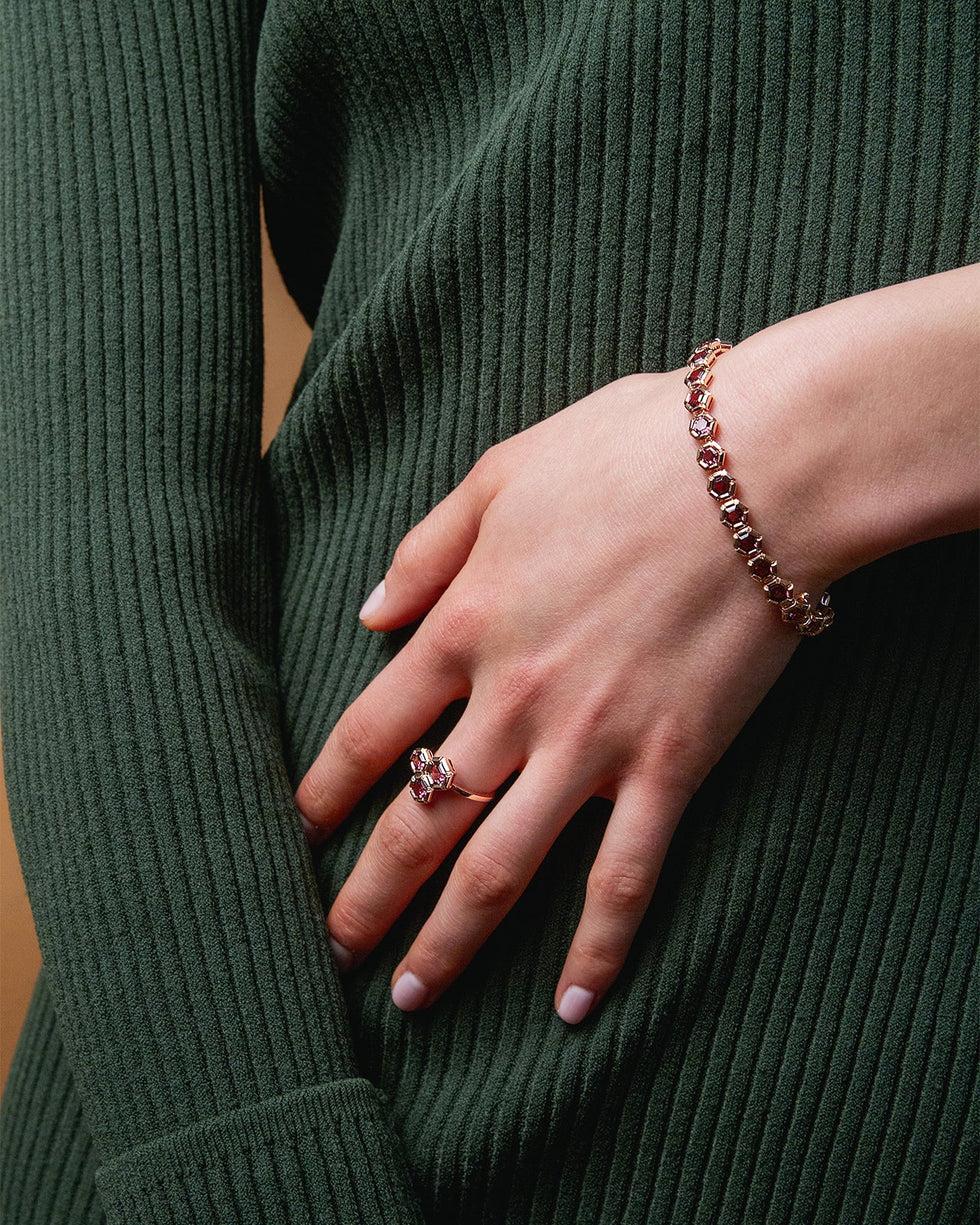 Selim Mouzannar Rose De France BraceletRhodolites