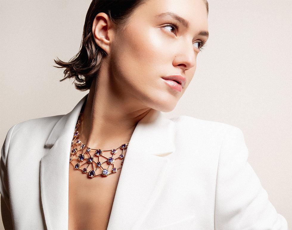 Selim Mouzannar Rose De France CollierTanzanites