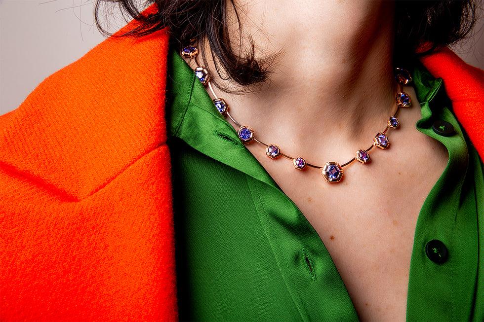 Selim Mouzannar Rose De France CollierTanzanites