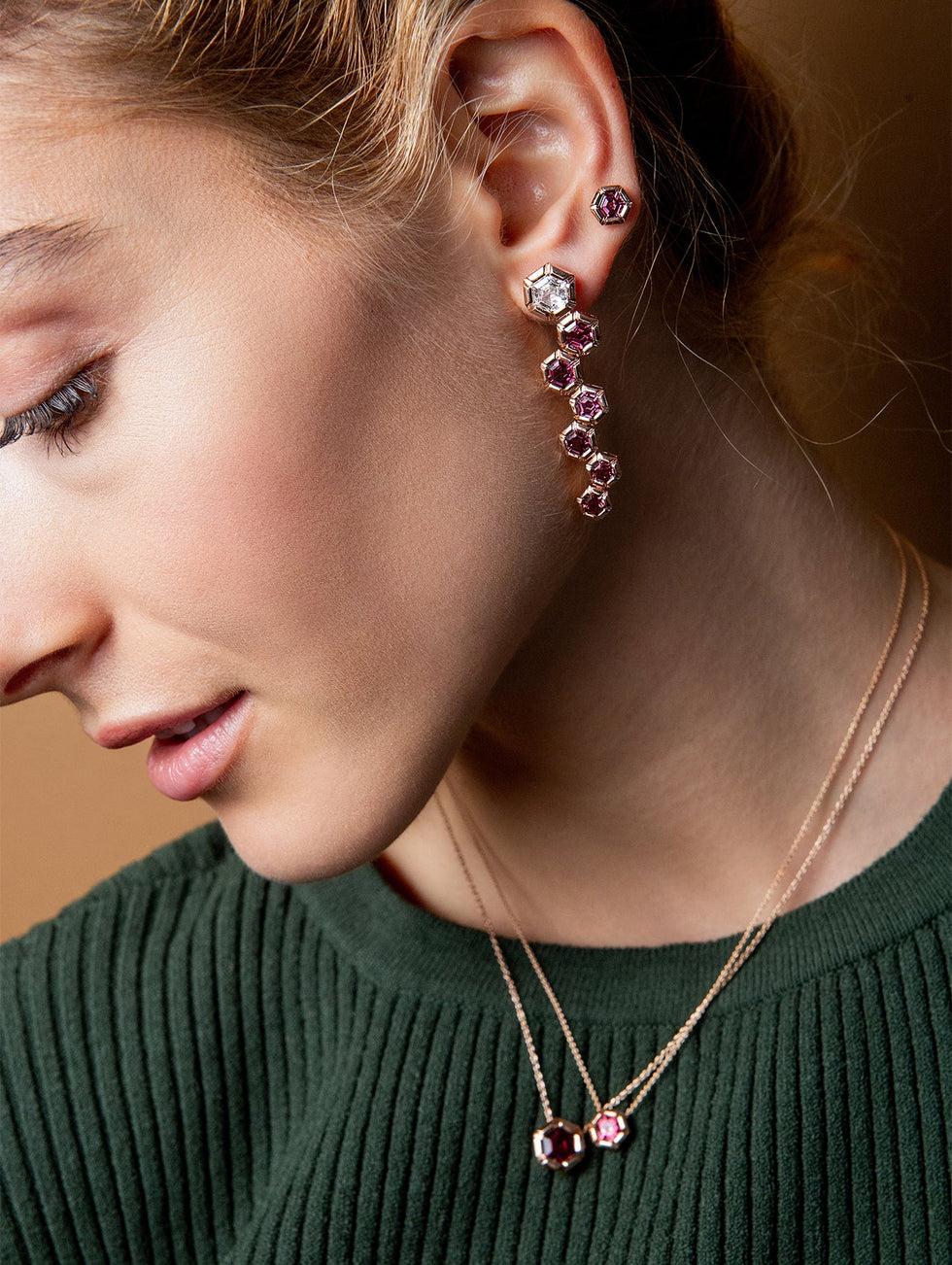 Selim Mouzannar Rose De France PendentifRhodolite