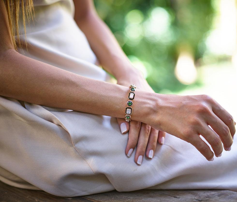 Selim Mouzannar Unique BraceletDiamants - Tsavorites