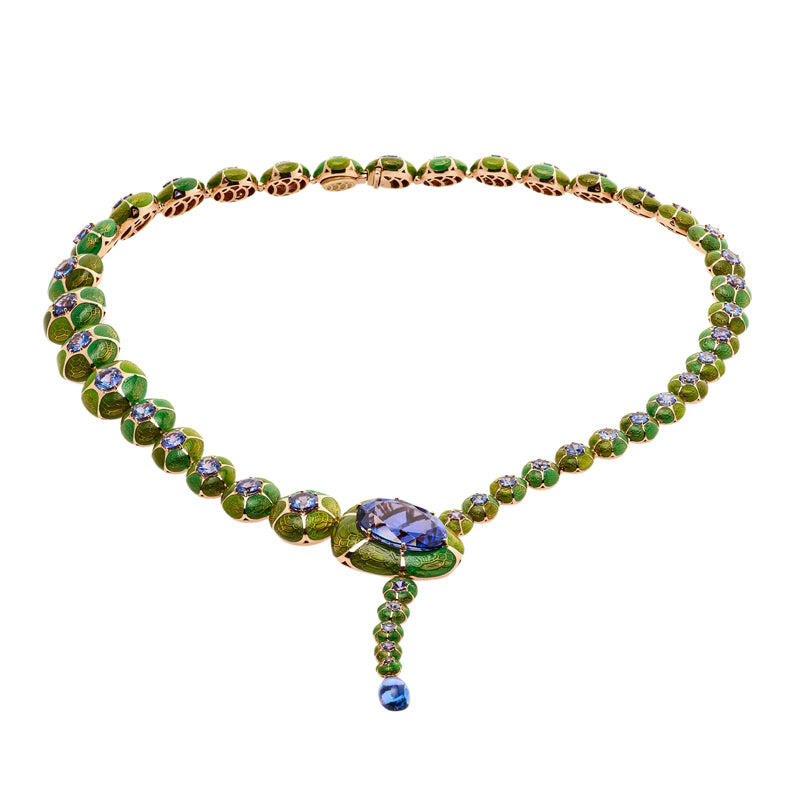 selim mouzannar Unique Collier VertTanzanites