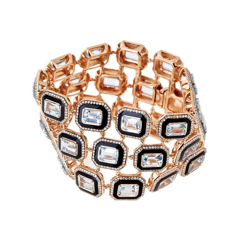 selim mouzannar Unique Bracelet noirAigue-Marine - Diamants