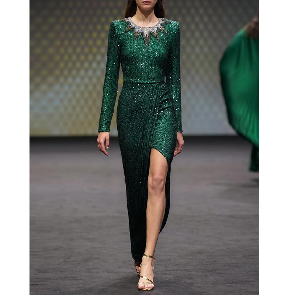 Semsem Crystal Embellished Sequin Stretch-Tulle Top