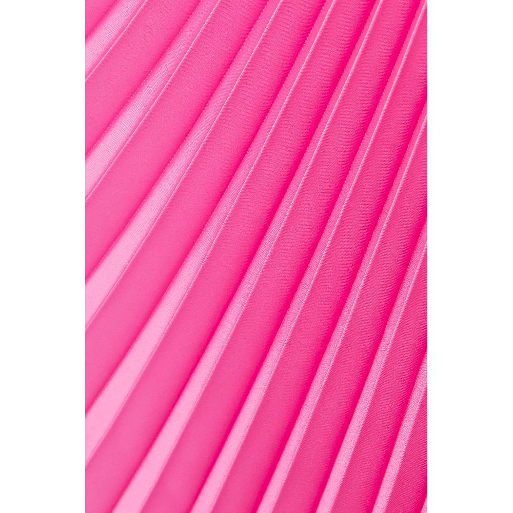 Semsem Off-the-shoulder Asymmetric Plissé Silk-charmeuse Mini Dress