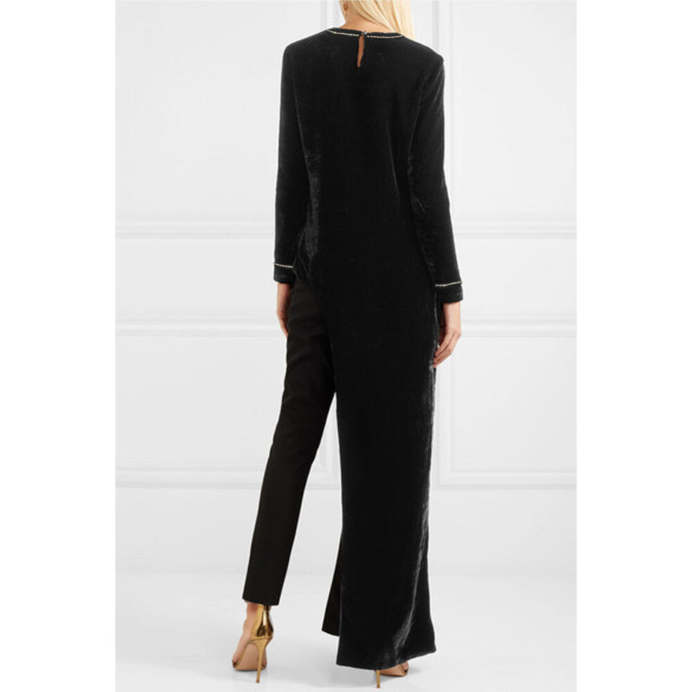 Semsem Asymmetric Velvet Tunic