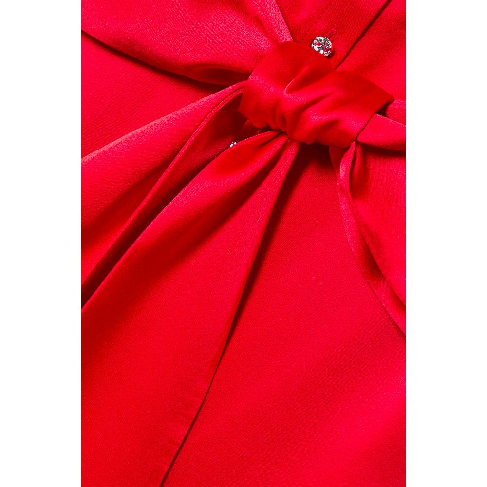 Semsem Belted Button Embellished Silk Shirt Dress