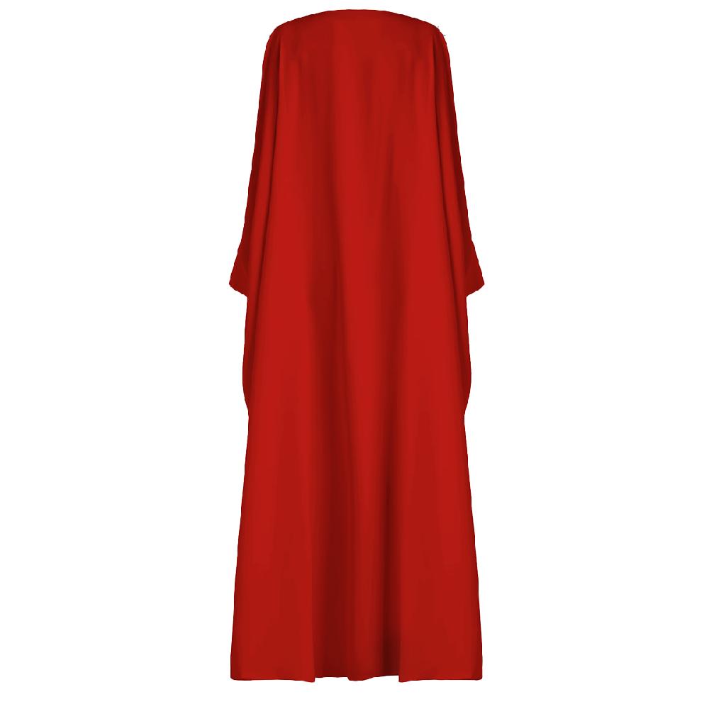 Semsem Boat Neck Kaftan - Vermilion
